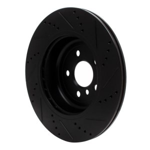 BMW 430I Brake Rotor (1) - Rear - R1 Concepts - Drilled & Slotted - Black - `17-`25